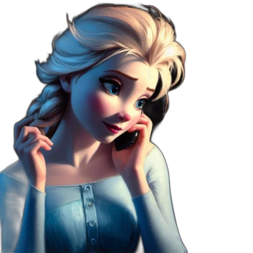 face, dress, 3d render, concept art, photorealistic, comic book art, snow, blue transparent PNG cut-out