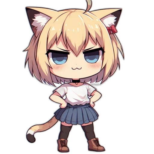 staff, animal, creature, anime, pixel art, cartoon, concept art, chibi-style transparent PNG cut-out