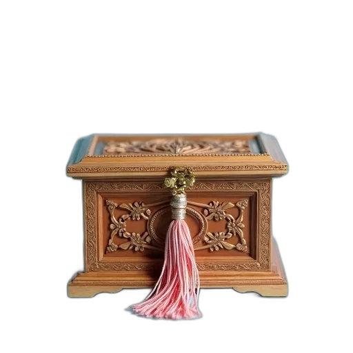 jewelry, furniture, staff, crown, small, ornate, wooden, box transparent PNG cut-out