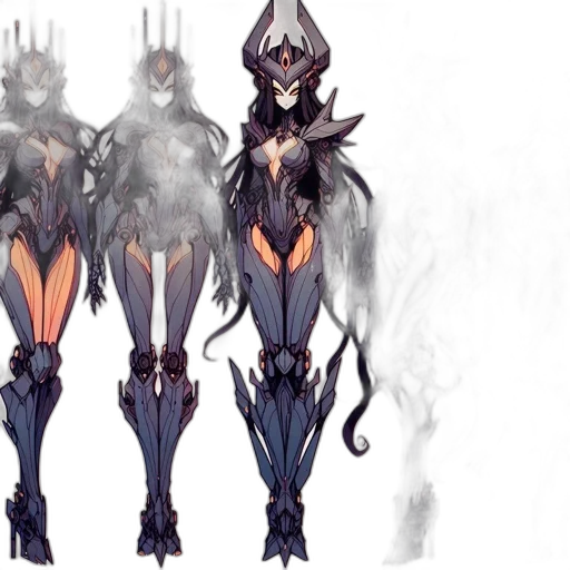 concept art, fantasy art, comic book art, pixel art, dark, monochrome, group, female transparent PNG cut-out
