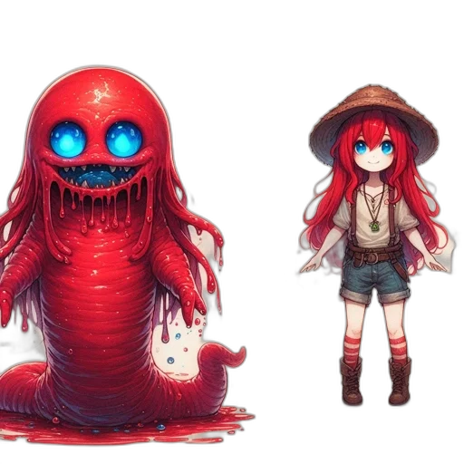 creature, mask, bottle, concept art, pixel art, fantasy art, 3d render, red transparent PNG cut-out