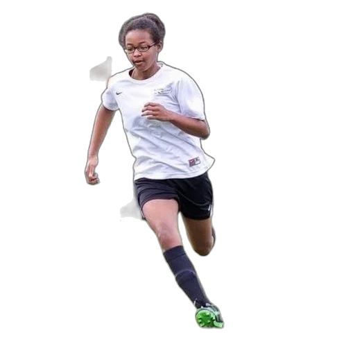 photorealistic, two, girls, white, shirts, play, soccer, field transparent PNG cut-out