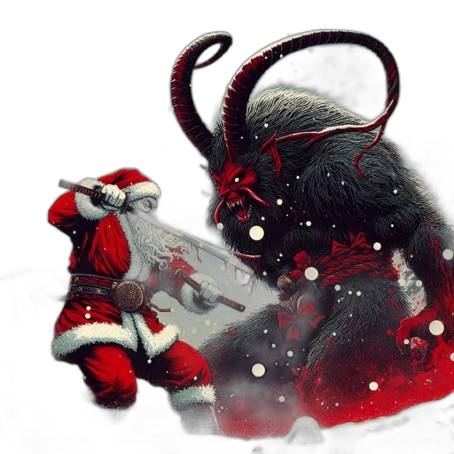 dragon, creature, concept art, fantasy art, 3d render, photorealistic, snow, santa transparent PNG cut-out