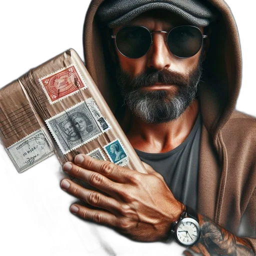 jacket, comic book art, photorealistic, concept art, cartoon, man, beard, mustache transparent PNG cut-out