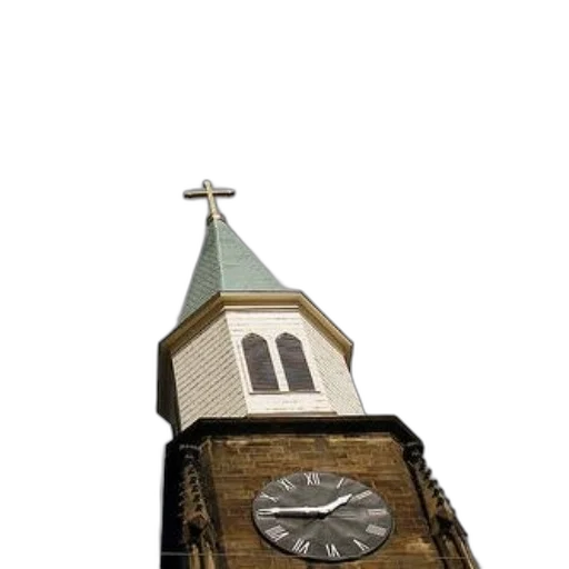 building, 3d render, photorealistic, concept art, clock, tower, green, spire transparent PNG cut-out