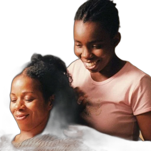 hair, photorealistic, two, women, share, moment, joy, connection transparent PNG cut-out