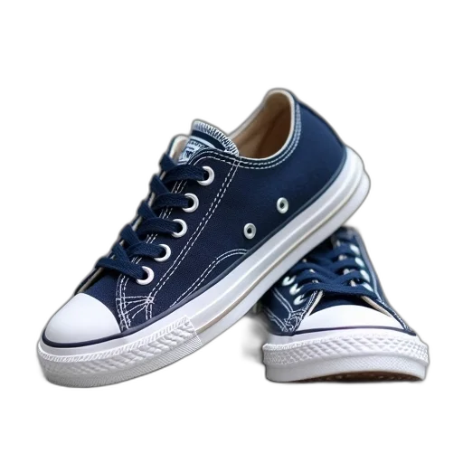 shoes, 3d render, photorealistic, blue, converse, kids, chucks, low transparent PNG cut-out