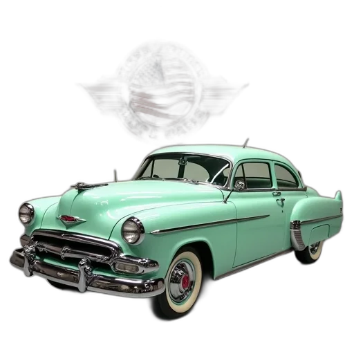 car, 3d render, photorealistic, concept art, mint, green, classic, chrome transparent PNG cut-out