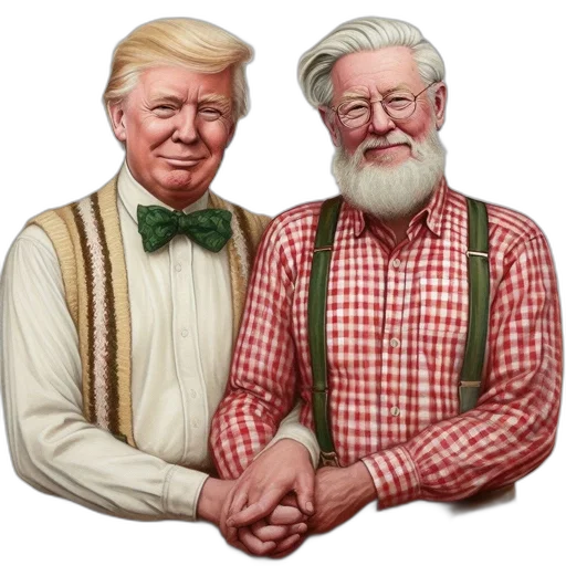 fantasy art, concept art, two, elderly, men, one, white, shirt transparent PNG cut-out