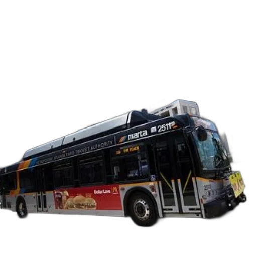 3d render, photorealistic, concept art, marta, bus, parked, front, tall transparent PNG cut-out