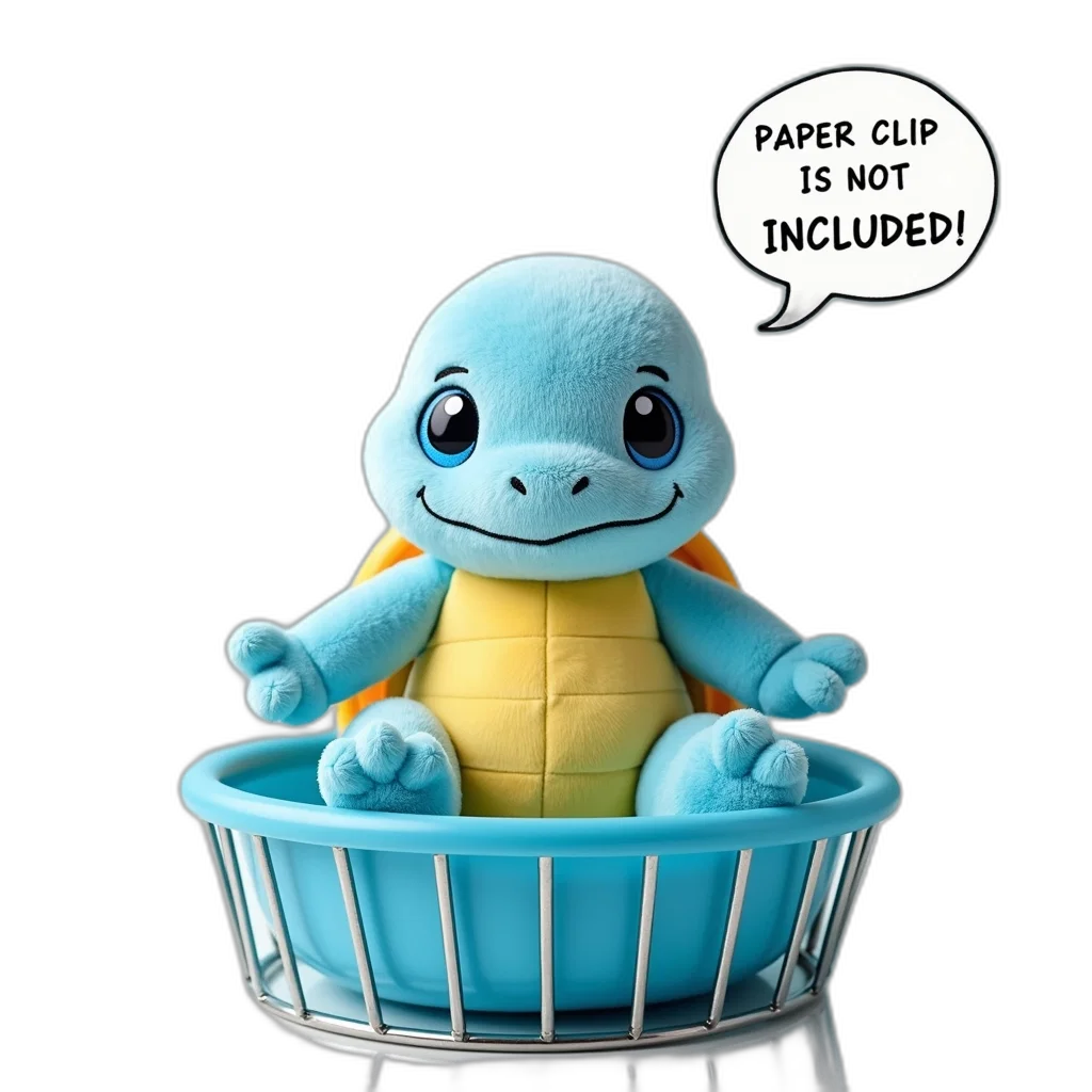 creature, animal, 3d render, blue, yellow, plush, toy, turtle transparent PNG cut-out