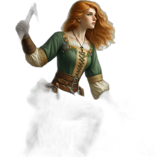 staff, dress, sword, fantasy art, concept art, 3d render, photorealistic, fog transparent PNG cut-out