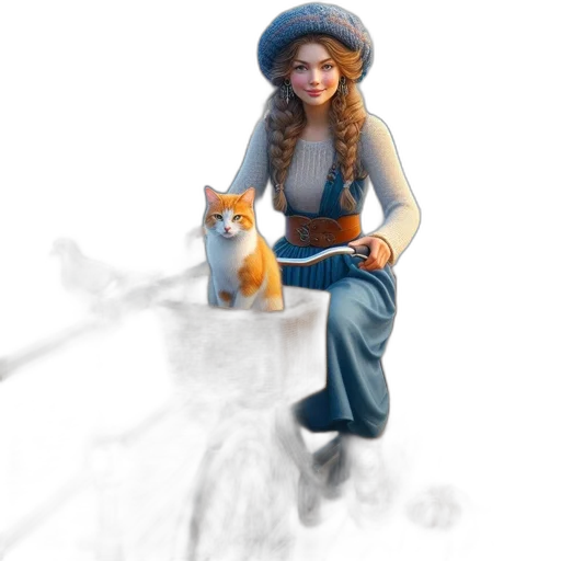 staff, hat, fantasy art, concept art, photorealistic, pixel art, snow, young transparent PNG cut-out