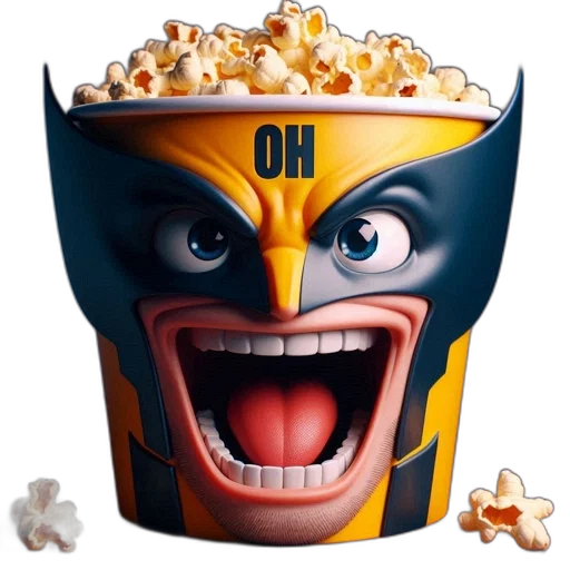 food, crown, 3d render, container, resembling, face, name, screams transparent PNG cut-out