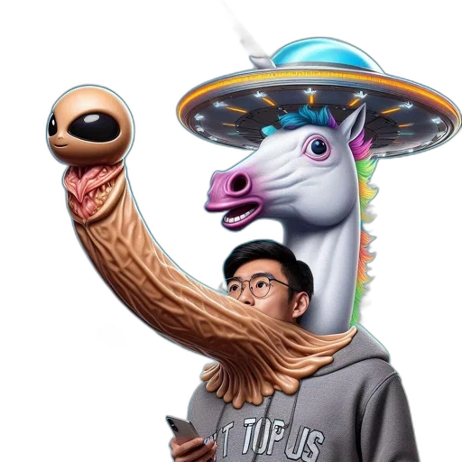 staff, creature, hat, animal, concept art, 3d render, photorealistic, fantasy art transparent PNG cut-out