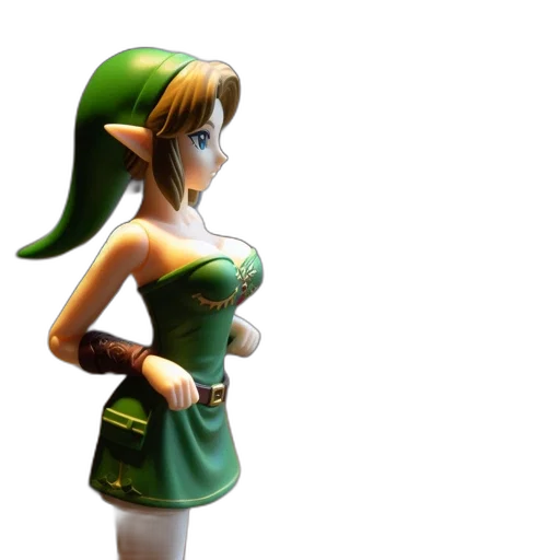 dress, staff, hat, 3d render, concept art, pixel art, fantasy art, green transparent PNG cut-out