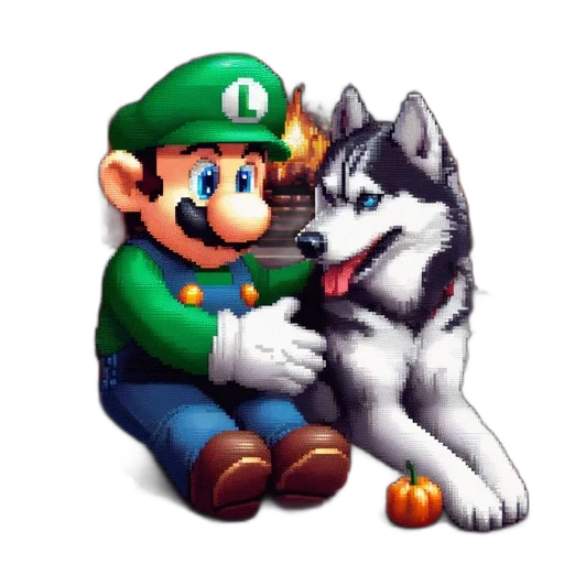 animal, weapon, pixel art, concept art, fantasy art, comic book art, monochrome, green transparent PNG cut-out