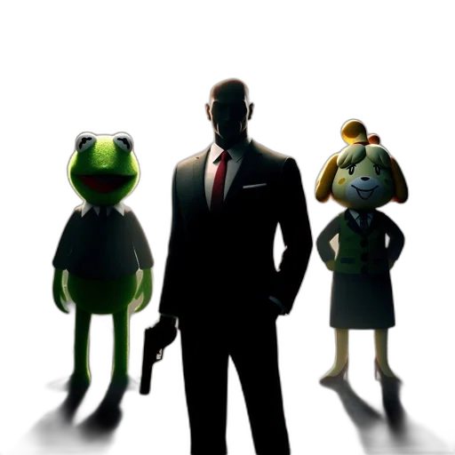 staff, concept art, 3d render, pixel art, cartoon, green, kermit, frog transparent PNG cut-out