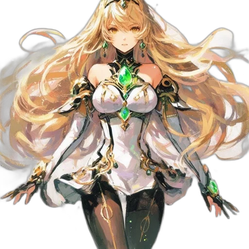 dress, staff, weapon, sword, concept art, fantasy art, pixel art, anime transparent PNG cut-out