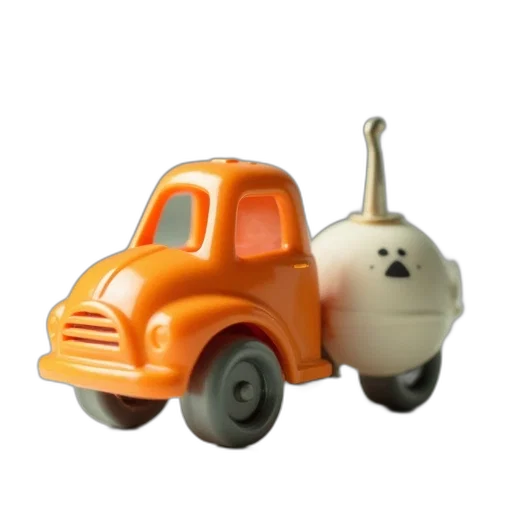 car, robot, 3d render, concept art, toy, orange, vehicle, white transparent PNG cut-out