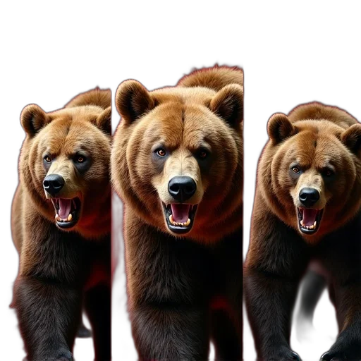 animal, 3d render, photorealistic, concept art, large, furry, brown, bear transparent PNG cut-out