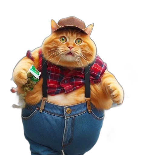 bottle, animal, hat, jacket, 3d render, photorealistic, concept art, large transparent PNG cut-out