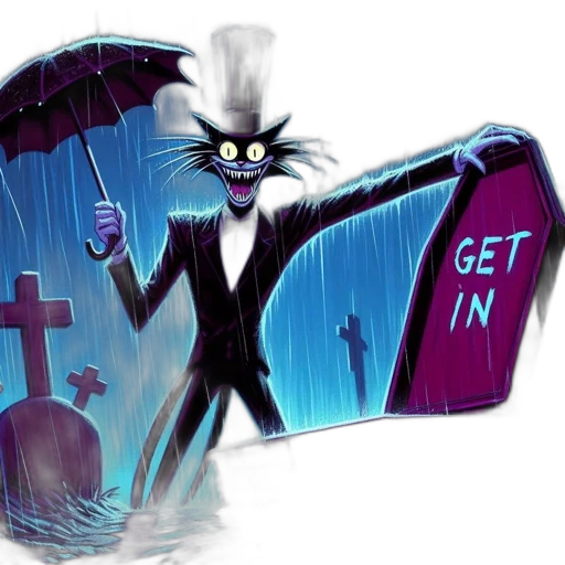 concept art, comic book art, cartoon, fantasy art, neon-lit, graveyard, during, heavy transparent PNG cut-out