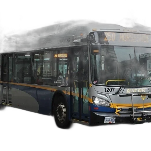 car, photorealistic, 3d render, concept art, fog, large, bus, number transparent PNG cut-out
