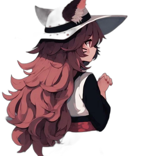 hat, staff, hair, jacket, concept art, pixel art, watercolor, fantasy art transparent PNG cut-out