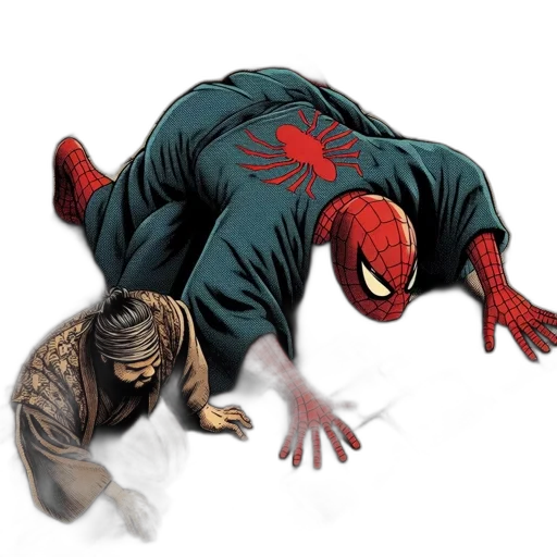 creature, mask, animal, jacket, comic book art, concept art, 3d render, spider-man transparent PNG cut-out