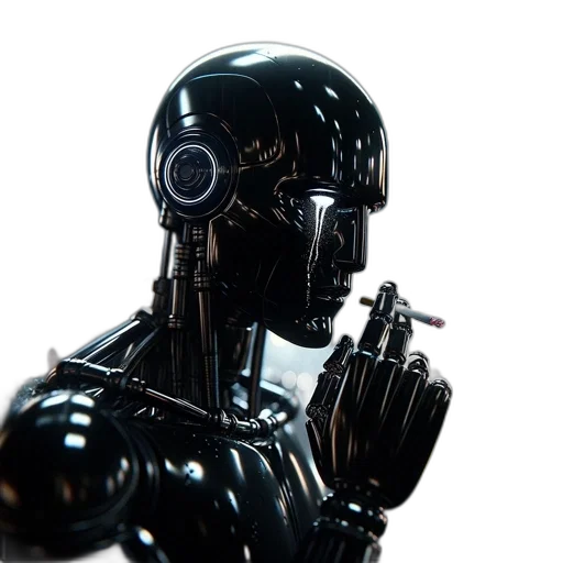 robot, cyberpunk, 3d render, concept art, comic book art, lifelike, possibly, made transparent PNG cut-out