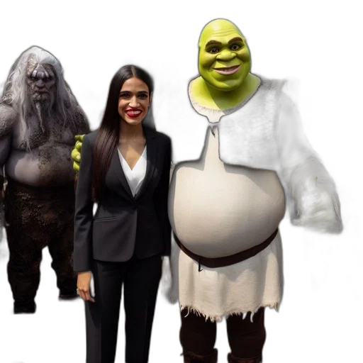 creature, concept art, 3d render, outside, mcdonald, woman, black, suit transparent PNG cut-out