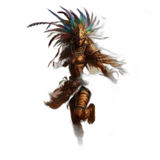 staff, creature, hair, mask, concept art, fantasy art, 3d render, photorealistic transparent PNG cut-out