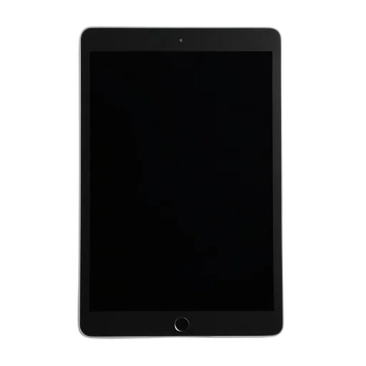tablet, blank, screen, displayed, against, white, background, positioned transparent PNG cut-out