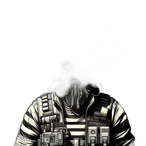 jacket, mask, face, robot, concept art, comic book art, cyberpunk, pixel art transparent PNG cut-out