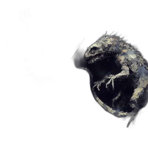 dragon, mask, animal, creature, 3d render, photorealistic, concept art, watercolor transparent PNG cut-out