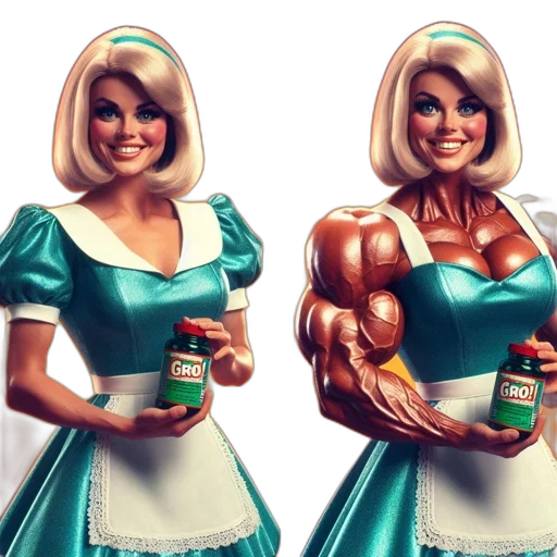 bottle, dress, 3d render, comic book art, concept art, photorealistic, woman, vintage transparent PNG cut-out