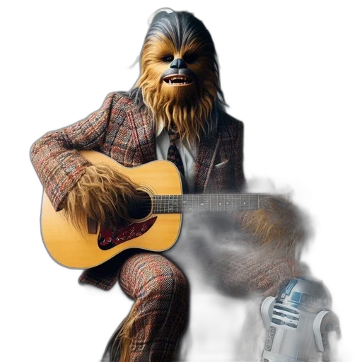 animal, concept art, photorealistic, chewbacca, star, wars, poses, alongside transparent PNG cut-out