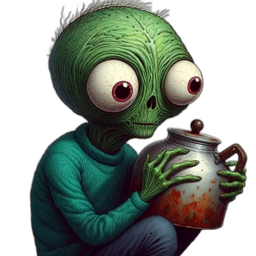 creature, food, face, robot, concept art, fantasy art, comic book art, pixel art transparent PNG cut-out