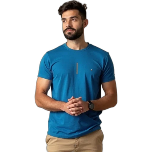staff, jacket, 3d render, blue, colorful, man, standing, his transparent PNG cut-out