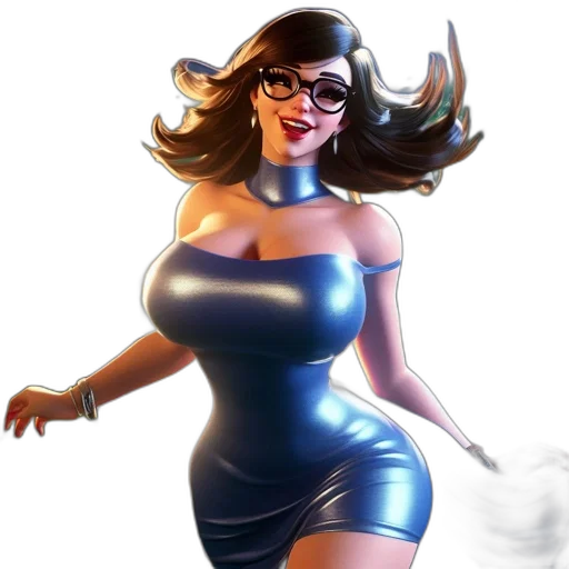 dress, concept art, comic book art, fantasy art, cartoon, animated, female, character transparent PNG cut-out