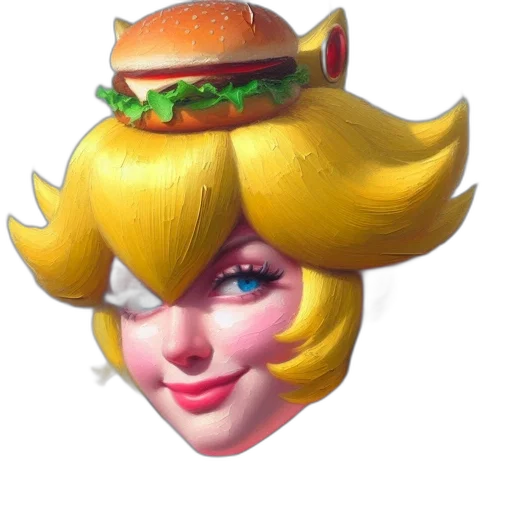 food, face, crown, hat, concept art, pixel art, 3d render, photorealistic transparent PNG cut-out