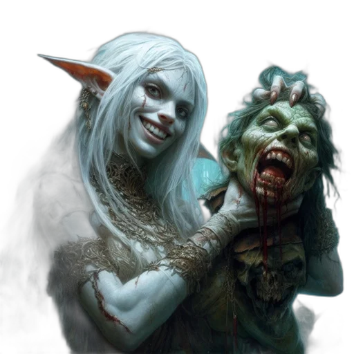 face, fantasy art, concept art, photorealistic, comic book art, green, ethereal, scene transparent PNG cut-out