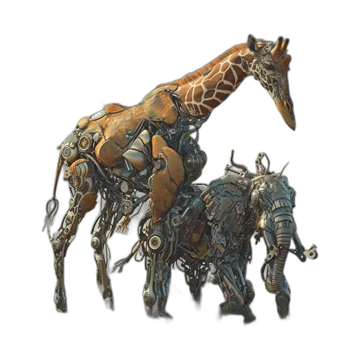 animal, creature, dragon, robot, concept art, fantasy art, watercolor, oil painting transparent PNG cut-out