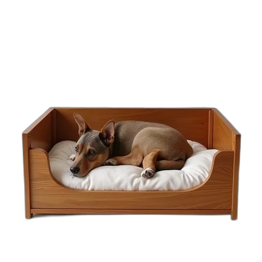 furniture, wooden, pet, bed, box, two, compartments, dogs transparent PNG cut-out