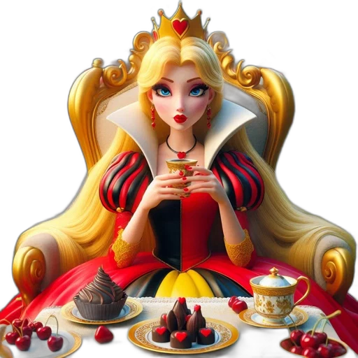 crown, jewelry, food, dress, fantasy art, 3d render, concept art, photorealistic transparent PNG cut-out