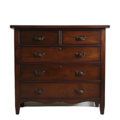 furniture, crown, photorealistic, earth tones, dark, brown, wooden, dresser transparent PNG cut-out
