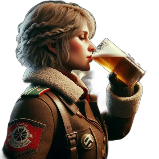 jacket, bottle, concept art, 3d render, photorealistic, fantasy art, woman, short transparent PNG cut-out