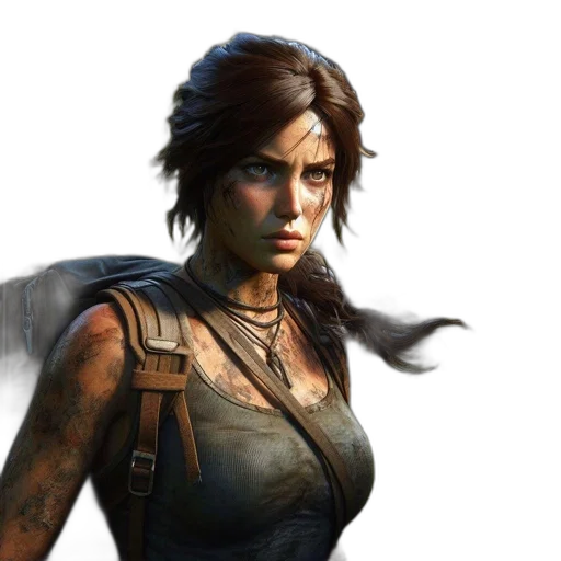 concept art, fantasy art, photorealistic, comic book art, female, character, brown, hair transparent PNG cut-out