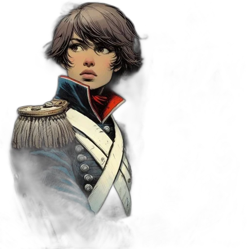 jacket, face, staff, weapon, concept art, fantasy art, photorealistic, comic book art transparent PNG cut-out